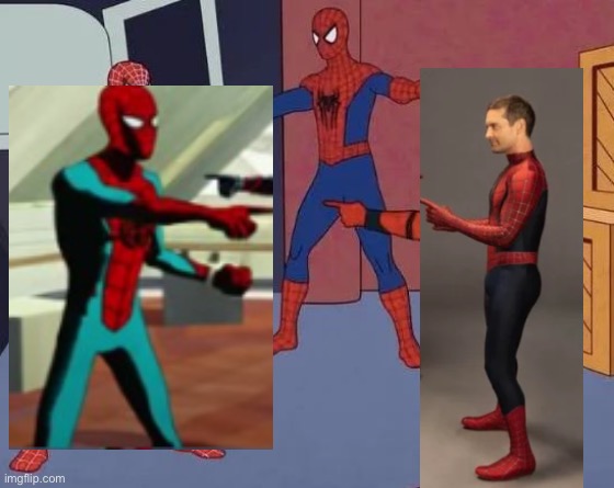 It had to have been done, it’s a canon event | image tagged in 3 spiderman pointing,spiderman,other spiderman,other spiderman 2 | made w/ Imgflip meme maker