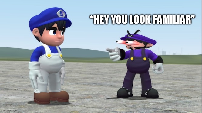“HEY YOU LOOK FAMILIAR” | image tagged in smg4,smg3,gmod | made w/ Imgflip meme maker