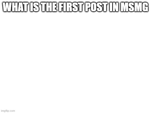 WHAT IS THE FIRST POST IN MSMG | made w/ Imgflip meme maker