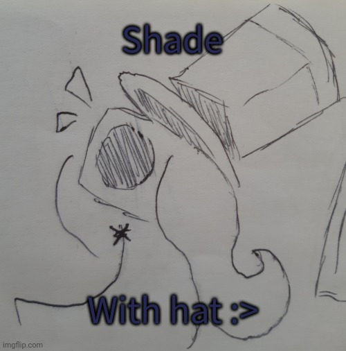 Shade with hat (request for Shaid.) (It's actually my last posted request ) | Shade; With hat :> | image tagged in shade with hat | made w/ Imgflip meme maker