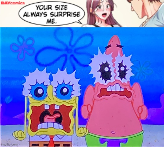 image tagged in scare spongboob and patrichard | made w/ Imgflip meme maker