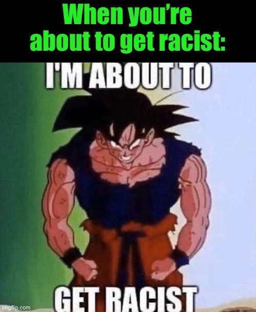 Im about to get racist | When you’re about to get racist: | image tagged in im about to get racist | made w/ Imgflip meme maker