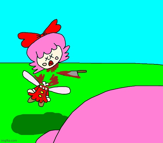 Ribbon got decapitated (LOL Edition) | image tagged in kirby,fanart,gore,funny,parody,death | made w/ Imgflip meme maker