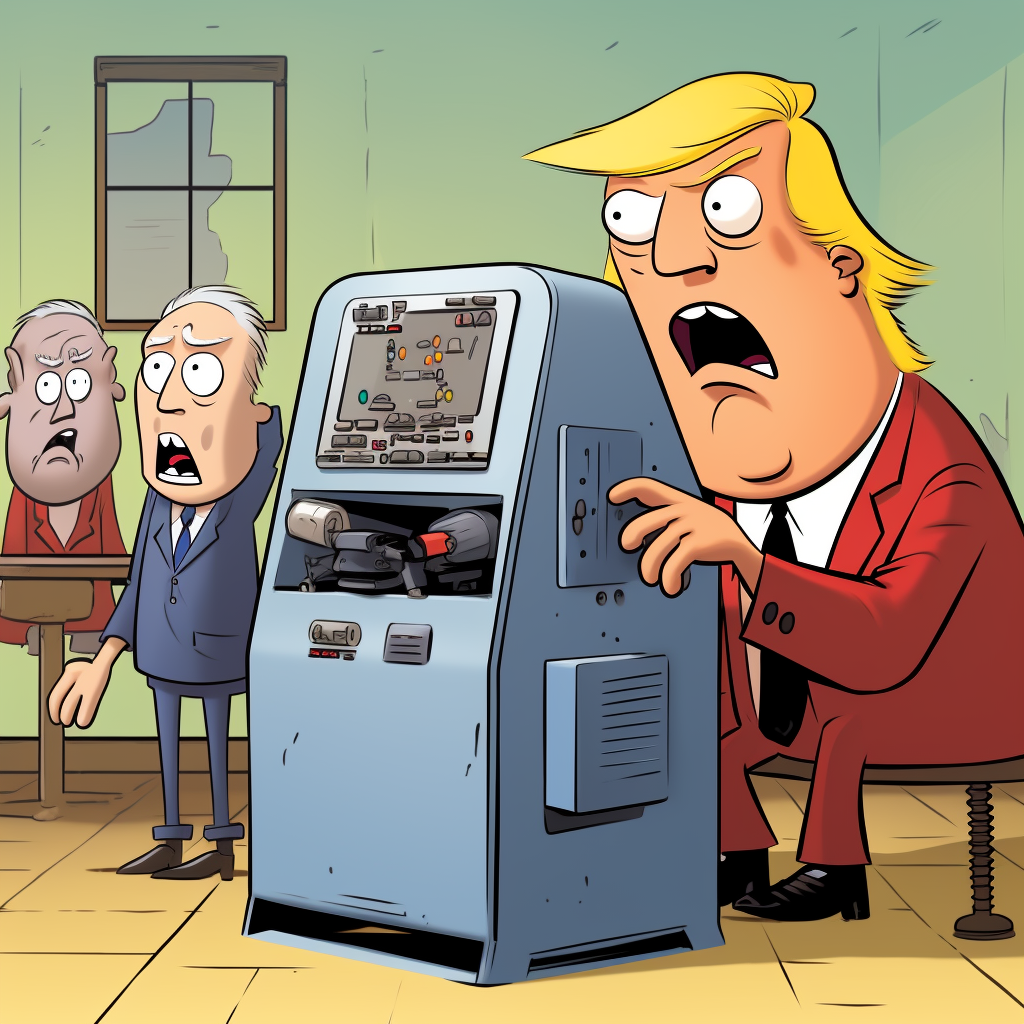 Trump and voting machine comic Blank Meme Template