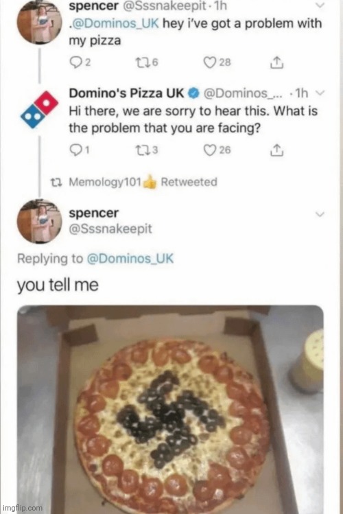 Heil pizla | image tagged in adolf hitler,pizza,dominos | made w/ Imgflip meme maker