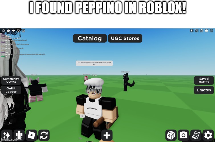I FOUND PEPPINO IN ROBLOX! | image tagged in roblox,peppino,pizza tower | made w/ Imgflip meme maker