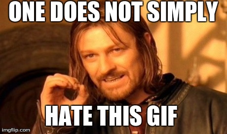 One Does Not Simply Meme | ONE DOES NOT SIMPLY HATE THIS GIF | image tagged in memes,one does not simply | made w/ Imgflip meme maker