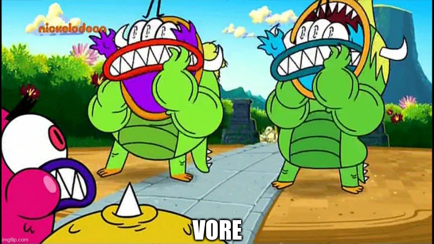 Vore | VORE | image tagged in monster,cartoons,vore | made w/ Imgflip meme maker