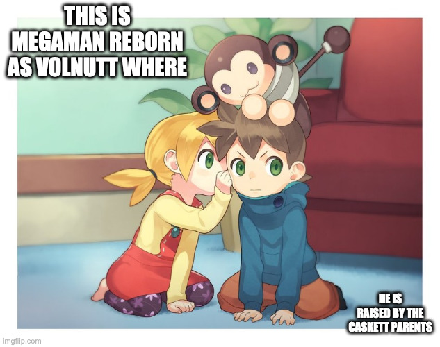 Elementary-School Aged Volnutt and Caskett | THIS IS MEGAMAN REBORN AS VOLNUTT WHERE; HE IS RAISED BY THE CASKETT PARENTS | image tagged in megaman volnutt,roll caskett,megaman,megaman legends,memes,data | made w/ Imgflip meme maker