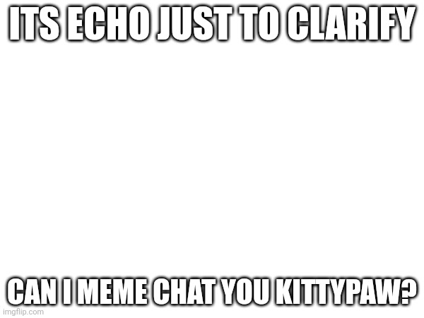 ITS ECHO JUST TO CLARIFY; CAN I MEME CHAT YOU KITTYPAW? | made w/ Imgflip meme maker