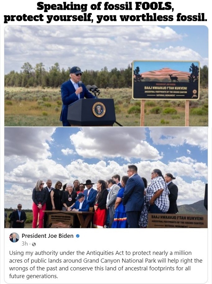 Speaking of fossil FOOLS, protect yourself, you worthless fossil! | image tagged in fossil fools,fossil fool,pedohitler,treasonous bastard,pedo joe biden,creepy uncle joe biden | made w/ Imgflip meme maker