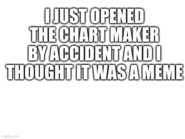 I'm an idiot sometimes | I JUST OPENED THE CHART MAKER BY ACCIDENT AND I THOUGHT IT WAS A MEME | image tagged in idiot | made w/ Imgflip meme maker