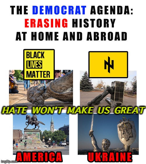 Hate Won't Make Us Great | HATE WON'T MAKE US GREAT | image tagged in democrats | made w/ Imgflip meme maker