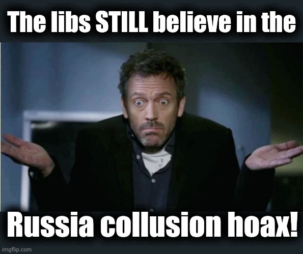 SHRUG | The libs STILL believe in the Russia collusion hoax! | image tagged in shrug | made w/ Imgflip meme maker