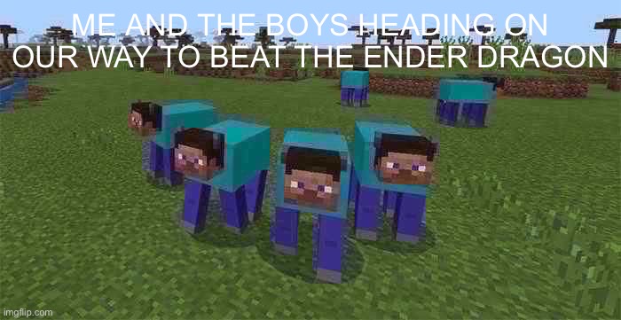 me and the boys | ME AND THE BOYS HEADING ON OUR WAY TO BEAT THE ENDER DRAGON | image tagged in me and the boys | made w/ Imgflip meme maker