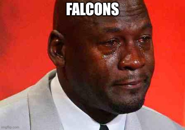 crying michael jordan | FALCONS | image tagged in crying michael jordan | made w/ Imgflip meme maker