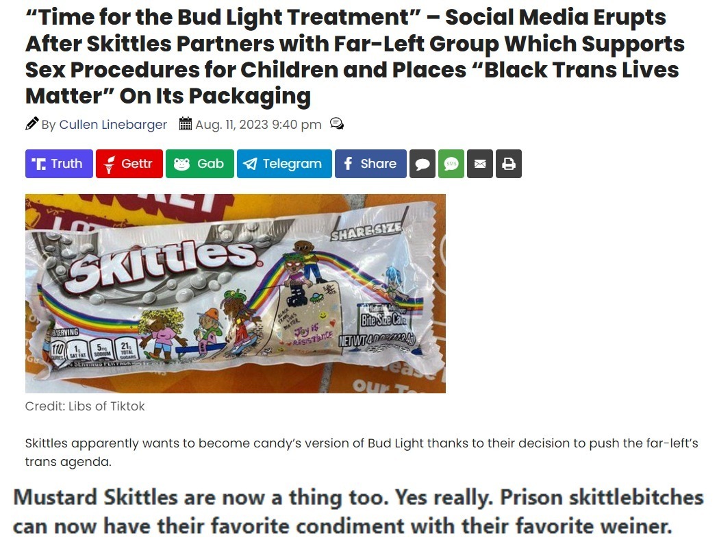 Time for the Bud LIght Treatment: Skittles Partners With the Woke Agenda | image tagged in go woke go broke,skittles,mustard skittles,tired of hearing about transgenders,bud light,bud light treatment | made w/ Imgflip meme maker