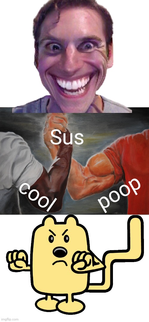 Epic Handshake Meme | Sus; poop; cool | image tagged in memes,epic handshake | made w/ Imgflip meme maker