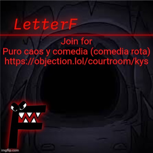 https://objection.lol/courtroom/kys | Join for
Puro caos y comedia (comedia rota)
https://objection.lol/courtroom/kys | image tagged in announcement | made w/ Imgflip meme maker