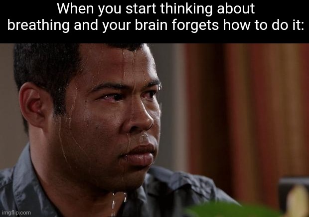Brain: "don't worry, I forgor" | When you start thinking about breathing and your brain forgets how to do it: | image tagged in key and peele,memes,heavy breathing,scary,relatable,funny | made w/ Imgflip meme maker