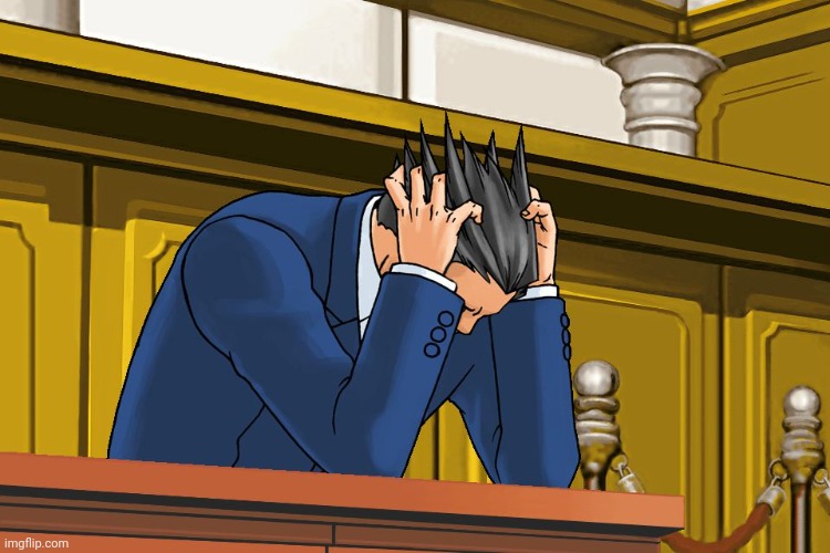 phoenix wright despair | image tagged in phoenix wright despair | made w/ Imgflip meme maker