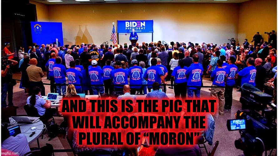 AND THIS IS THE PIC THAT
WILL ACCOMPANY THE
PLURAL OF “MORON” | made w/ Imgflip meme maker