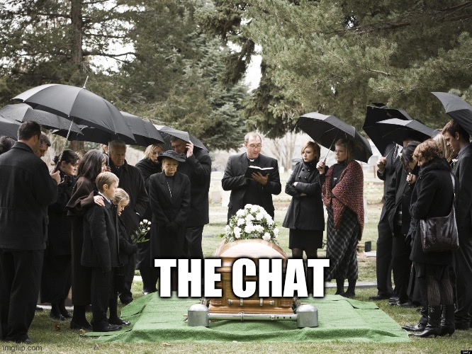 Funeral | THE CHAT | image tagged in funeral,dead chat,dead stream | made w/ Imgflip meme maker