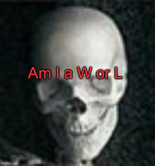 . | Am I a W or L | image tagged in skull | made w/ Imgflip meme maker