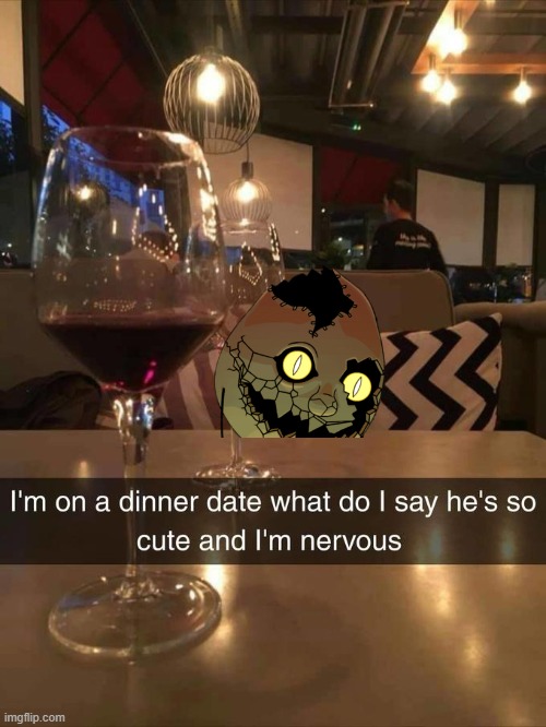 Dinner Date Cute Nervois | image tagged in dinner date cute nervois,golden flumpty,onaf | made w/ Imgflip meme maker