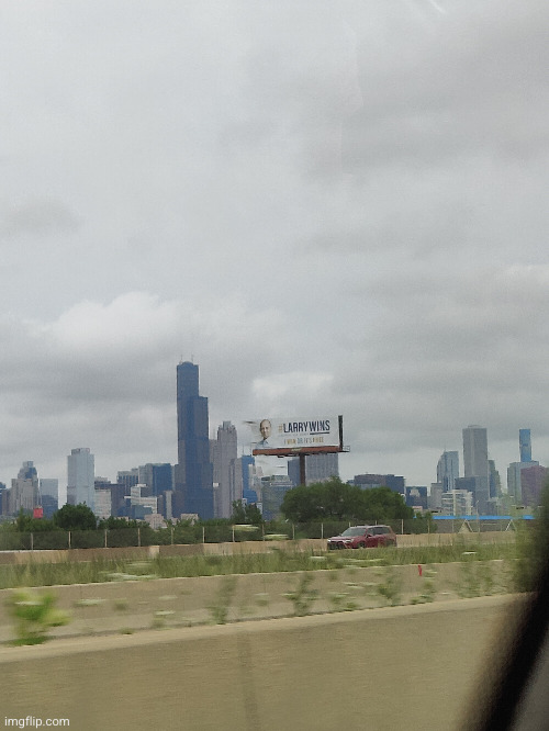 some Chicago buildings in the distance | made w/ Imgflip meme maker