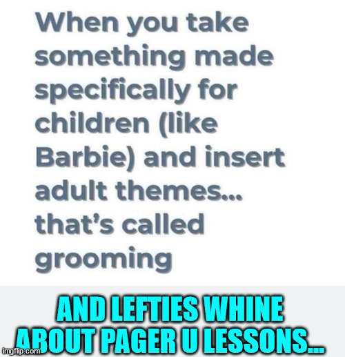 AND LEFTIES WHINE ABOUT PAGER U LESSONS... | made w/ Imgflip meme maker