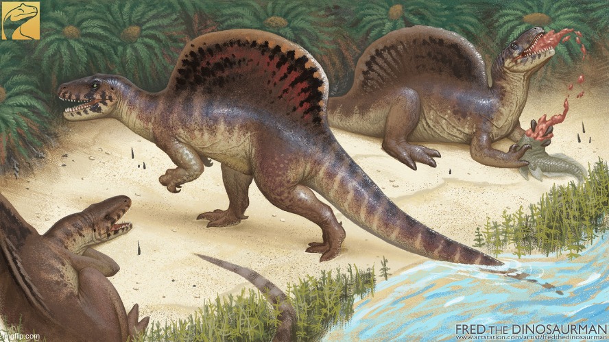 Retro Spinosaurus (Art by FredtheDinosaurman) | made w/ Imgflip meme maker