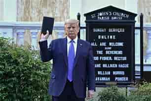 Trump holding Bible Blank Meme Template