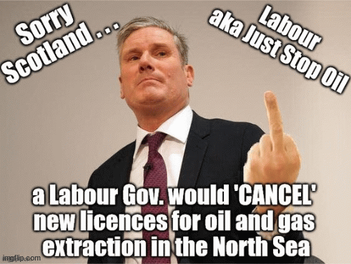 Starmers North Sea Oil Lie | image tagged in gifs,starmer,starmer lie,north sea oil,careful how you vote,can't trust starmer | made w/ Imgflip images-to-gif maker