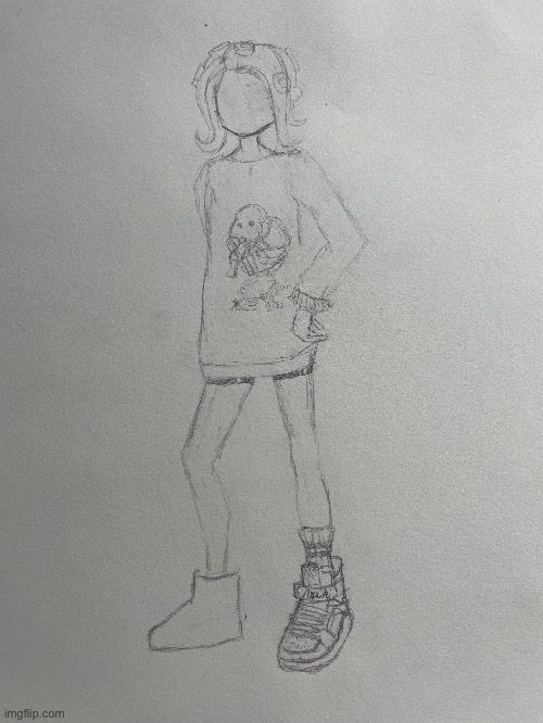 Just started drawing my Splatoon character | image tagged in art,splatoon,sketch | made w/ Imgflip meme maker