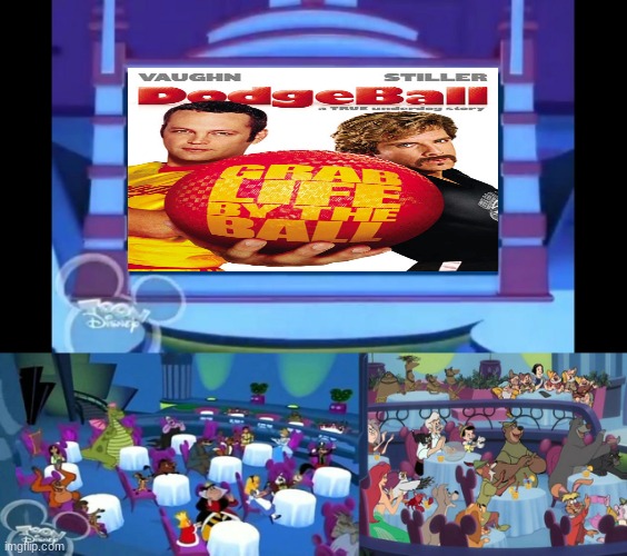 house of mouse guest watching dodgeball | image tagged in house of mouse guest watching blank meme,dodgeball,2000s movies,20th century fox,disney | made w/ Imgflip meme maker