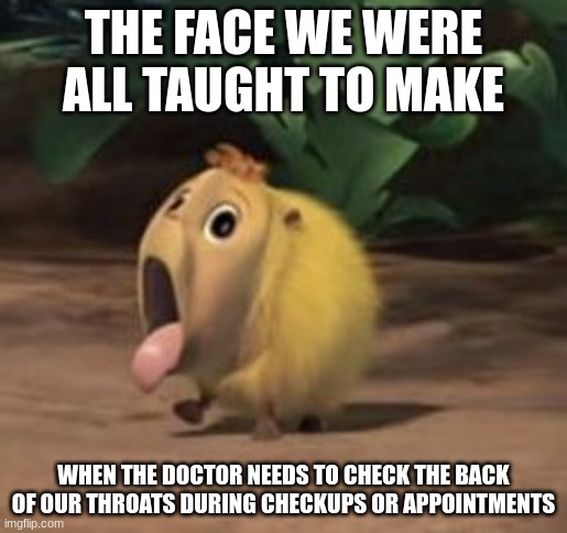 Say AAH | THE FACE WE WERE ALL TAUGHT TO MAKE; WHEN THE DOCTOR NEEDS TO CHECK THE BACK OF OUR THROATS DURING CHECKUPS OR APPOINTMENTS | image tagged in when i see something really disgusting | made w/ Imgflip meme maker
