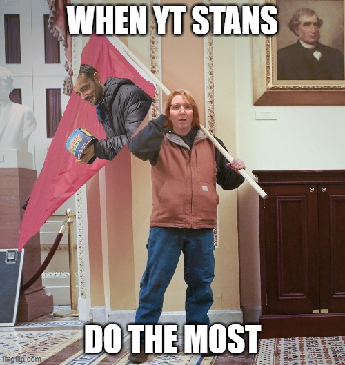 Karen Hanser | WHEN YT STANS; DO THE MOST | image tagged in youtube,stan,fandom,maga,funny,fangirl | made w/ Imgflip meme maker