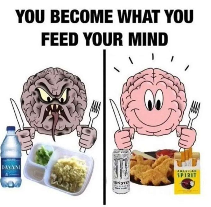 You become what you feed your mind Blank Meme Template