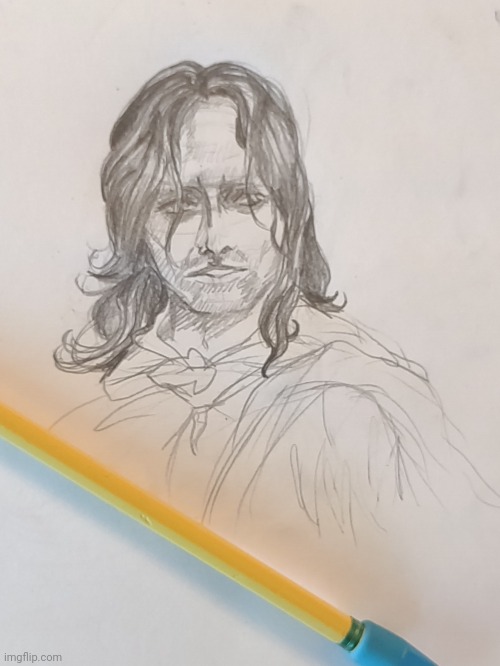 Not a meme but I drew a quick Aragorn! | image tagged in lotr,aragorn,drawing,art,sketch | made w/ Imgflip meme maker