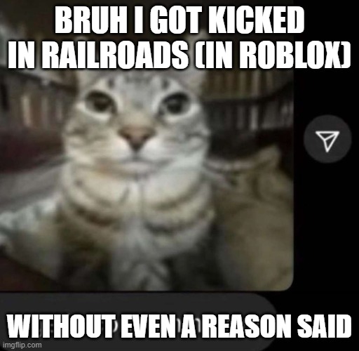 rage is consuming me | BRUH I GOT KICKED IN RAILROADS (IN ROBLOX); WITHOUT EVEN A REASON SAID | image tagged in rage is consuming me | made w/ Imgflip meme maker