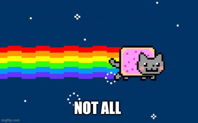 Nyan Cat | NOT ALL | image tagged in nyan cat | made w/ Imgflip meme maker