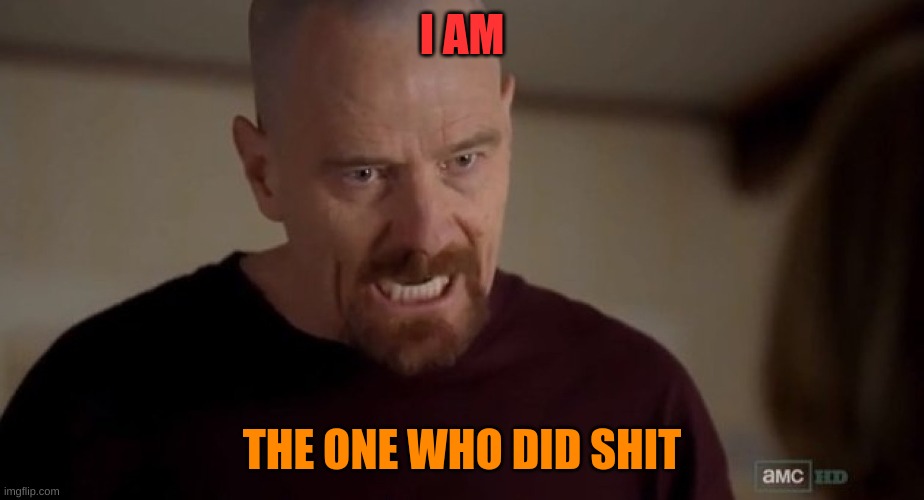 I am the one who knocks | I AM THE ONE WHO DID SHIT | image tagged in i am the one who knocks | made w/ Imgflip meme maker