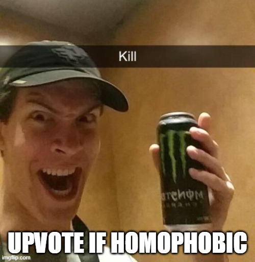 Kill guy | UPVOTE IF HOMOPHOBIC | image tagged in kill guy | made w/ Imgflip meme maker