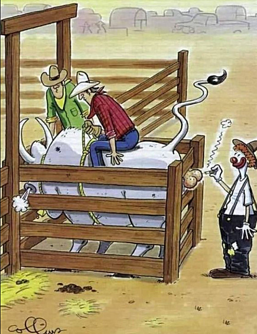 just a rodeo clown with a sense of humor | image tagged in memes,comics,rodeo | made w/ Imgflip meme maker