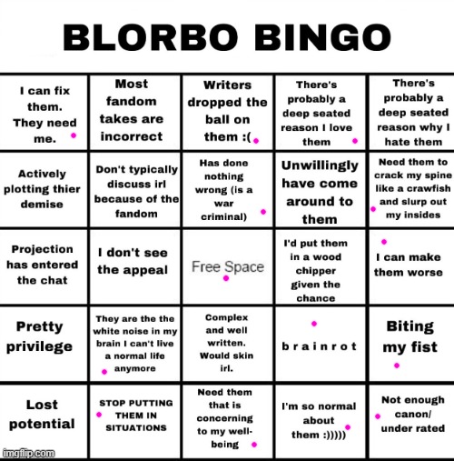 The Blorbo is Jason Voorhees stfu | image tagged in blorbo bingo | made w/ Imgflip meme maker