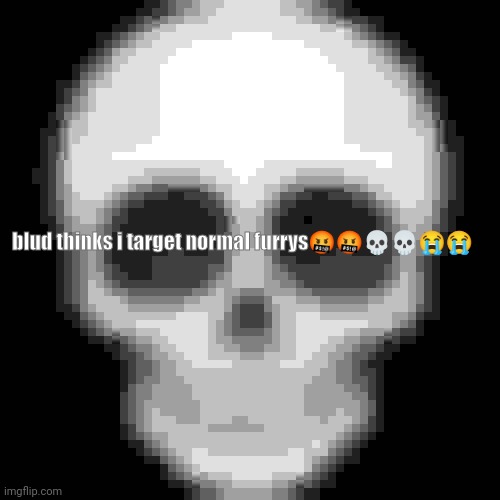 Skull emoji | blud thinks i target normal furrys?????? | image tagged in skull emoji | made w/ Imgflip meme maker