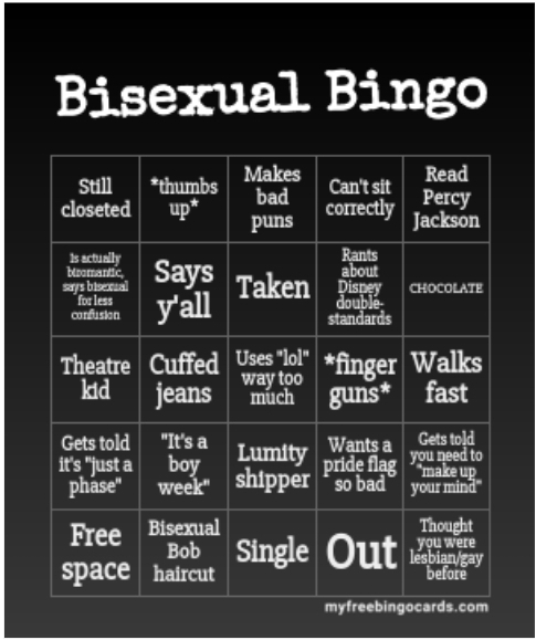 Bisexual Bingo Blank Meme Template