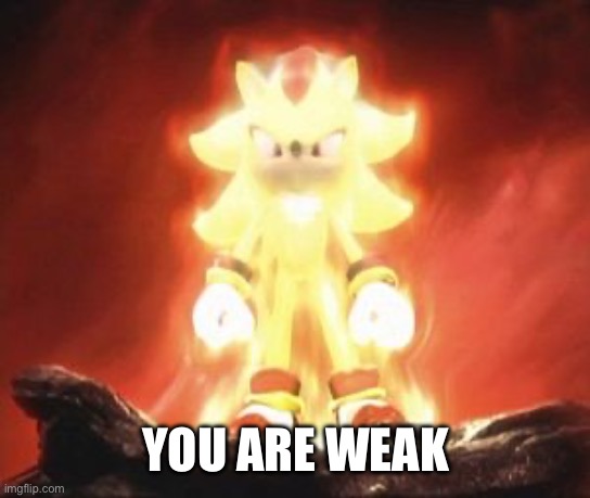 Shadow The Hedgehog | YOU ARE WEAK | image tagged in shadow the hedgehog | made w/ Imgflip meme maker