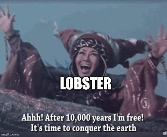 After 10000 years I'm free | LOBSTER | image tagged in after 10000 years i'm free | made w/ Imgflip meme maker